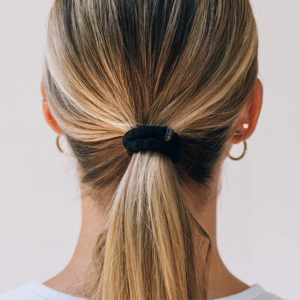 Jet Black Small Nylon Hair Ties