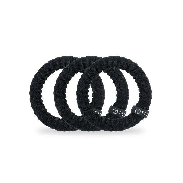 Jet Black Small Nylon Hair Ties