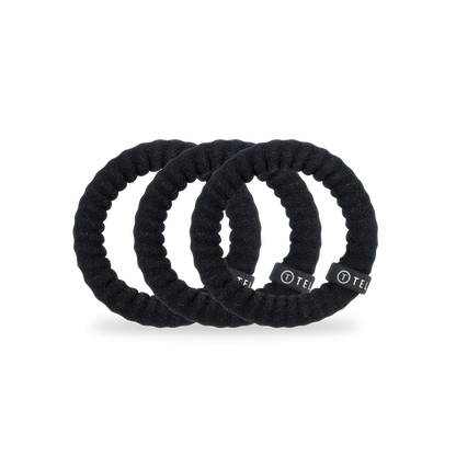 Jet Black Small Nylon Hair Ties