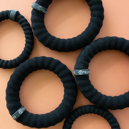Jet Black Small Nylon Hair Ties