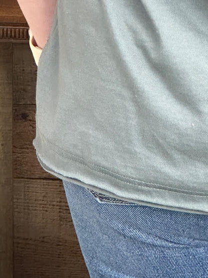 Split Seam Pocket Tee in Flint