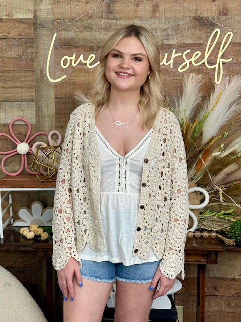 Crochet Button Cardigan
