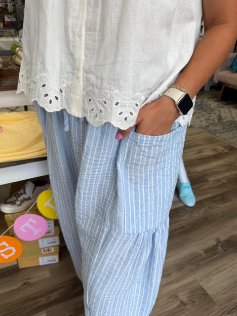 Slow Mornings Stripe Billowy Pants
