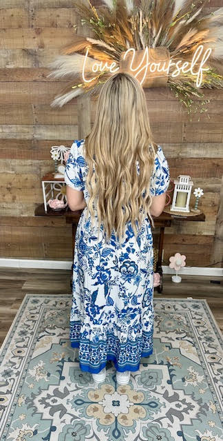 V-Neck Short Sleeve Maxi