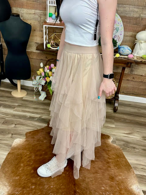 Easel Mesh Maxi Skirt