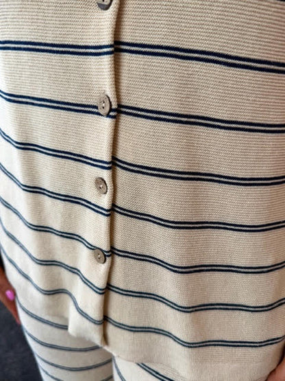 Navy Striped Linen Set