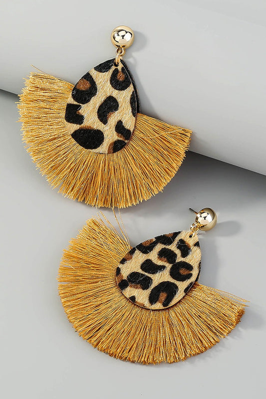 Leopard Print Brown Tassel